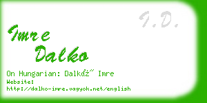 imre dalko business card